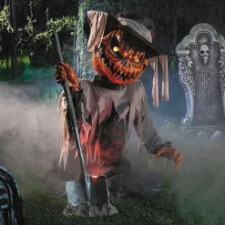 Pumpkin Head Scarecrow Halloween Animatronic Decoration