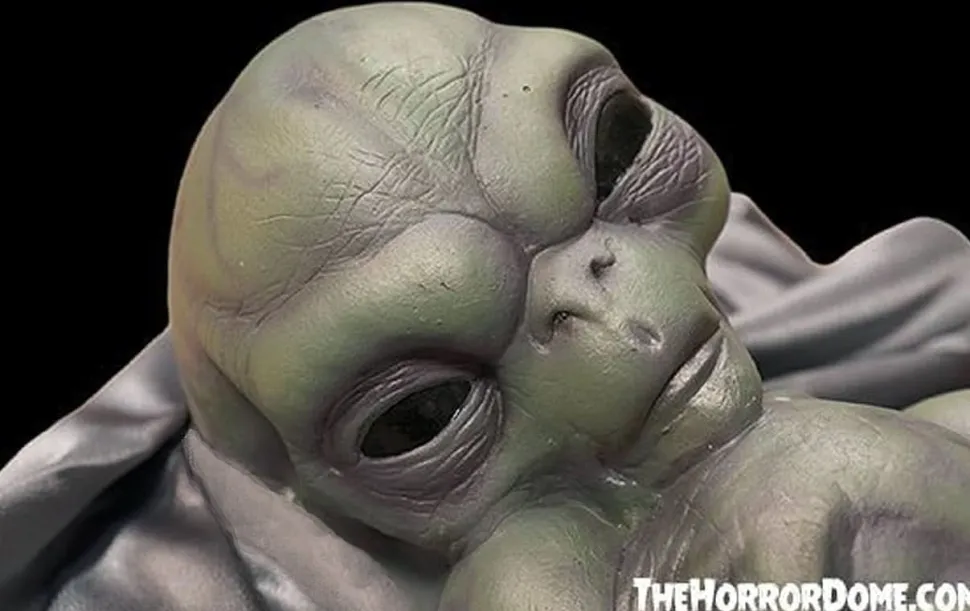 Roswell Alien Baby Crash Victim HD Exclusive Collector Oddity Halloween Decoration