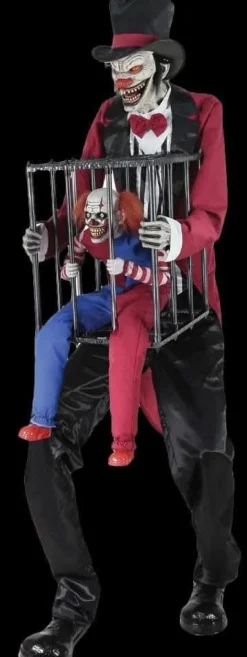 Rotten Ringmaster with Clown Halloween Animatronic Decoration