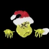 16" Santa Dr. Seuss™ The Grinch Festive Fence Sitter Lighted Christmas Outdoor Yard Decoration