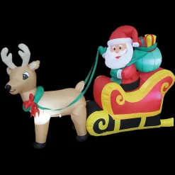 Santa On Sleigh Inflatable Outdoor Yard Decoration