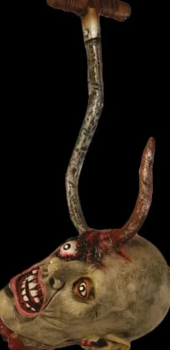 Severed Ghoul Head on a Hook Halloween Prop