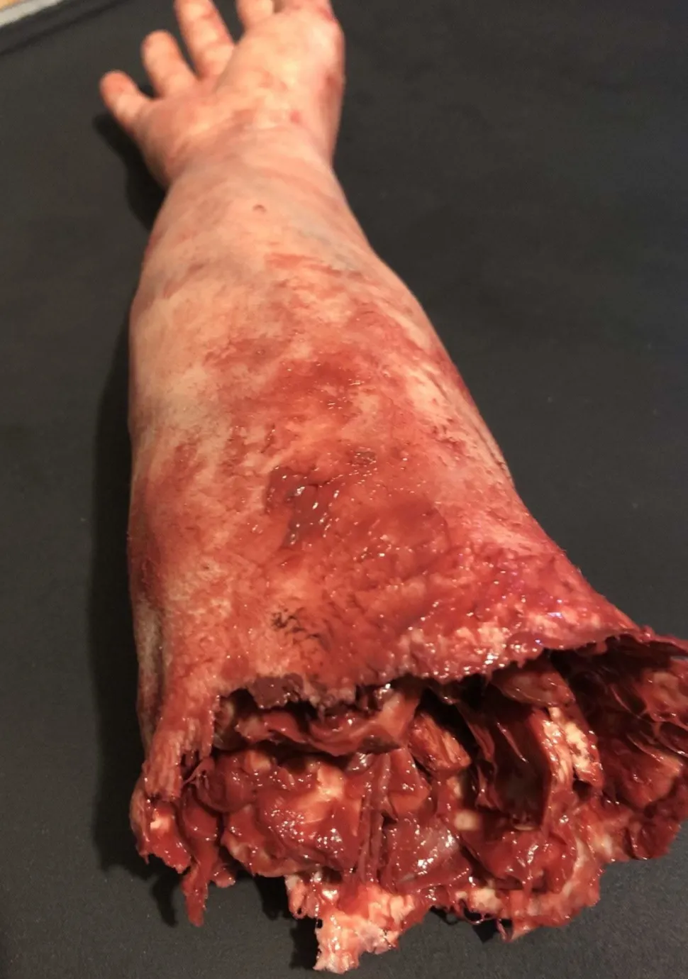 Severed Male Right Arm - Silicone Human Body Part Halloween Prop