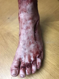 Silicone Severed Left Female Foot Body Parts Halloween Prop