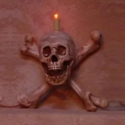 Skull/Femur Bone Wall Sconce Haunted House Lighting