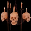 Skull/Metal Chandelier with 4 Skulls & 8 Candles Haunted House Lighting