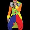 Spanky Stripes Clown Costume (Adult L)
