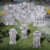 Spooky Graveyard Foam Tombstone Halloween Decorations Set – 6 Pc.