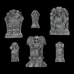 Spooky Graveyard Foam Tombstone Halloween Decorations Set – 6 Pc.