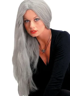 Straight Grey Witch Halloween Wig - 24"