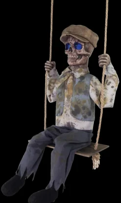 Swinging Skeletal Boy Halloween Animatronic Decoration