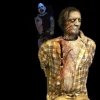 Terrifying Chainsaw Killer and Victim Halloween Animatronic