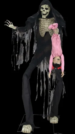 Towering Boogey Man with Child" Halloween Animatronic Decoration