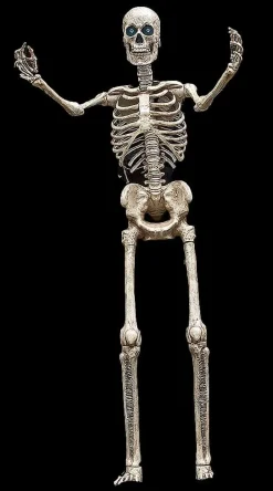 8' Towering Skeleton with Projection Eyes Halloween Animatronic Decoration
