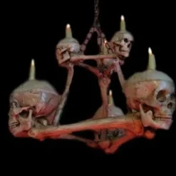 Two-Tiered Skull/Bone Chandelier Haunted House Lighting
