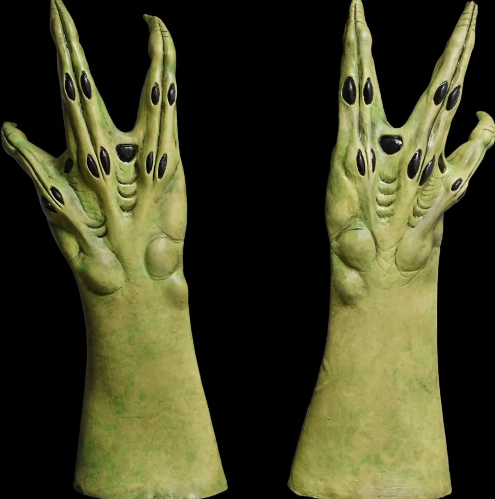 Ultimate Alien Hands- Green Deluxe Latex Halloween Costume Gloves