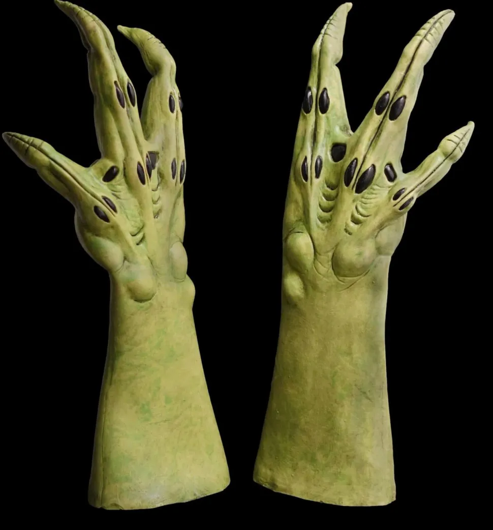 Ultimate Alien Hands- Green Deluxe Latex Halloween Costume Gloves