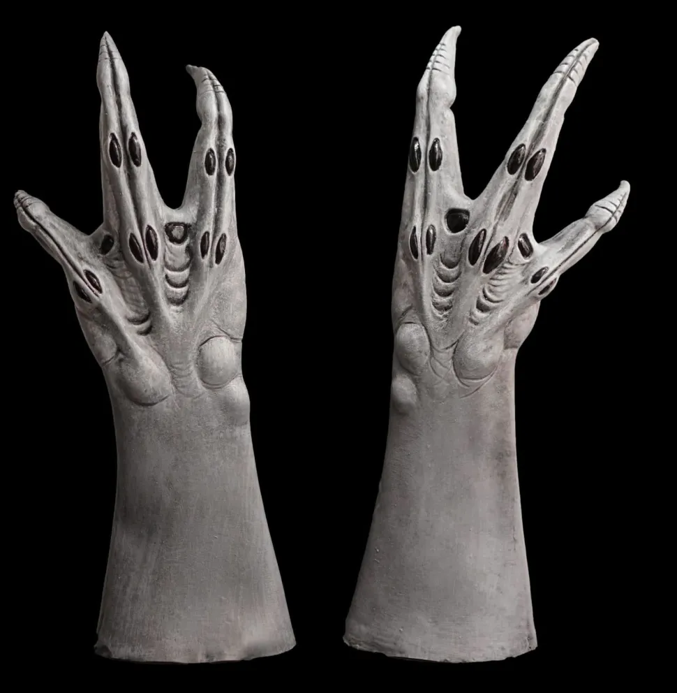 Ultimate Alien Hands- Grey Deluxe Latex Halloween Costume Gloves