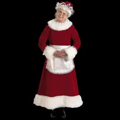 Women’s Burgundy Velvet Mrs. Claus Dress Costume