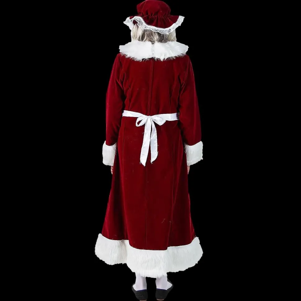Women’s Burgundy Velvet Mrs. Claus Dress Costume