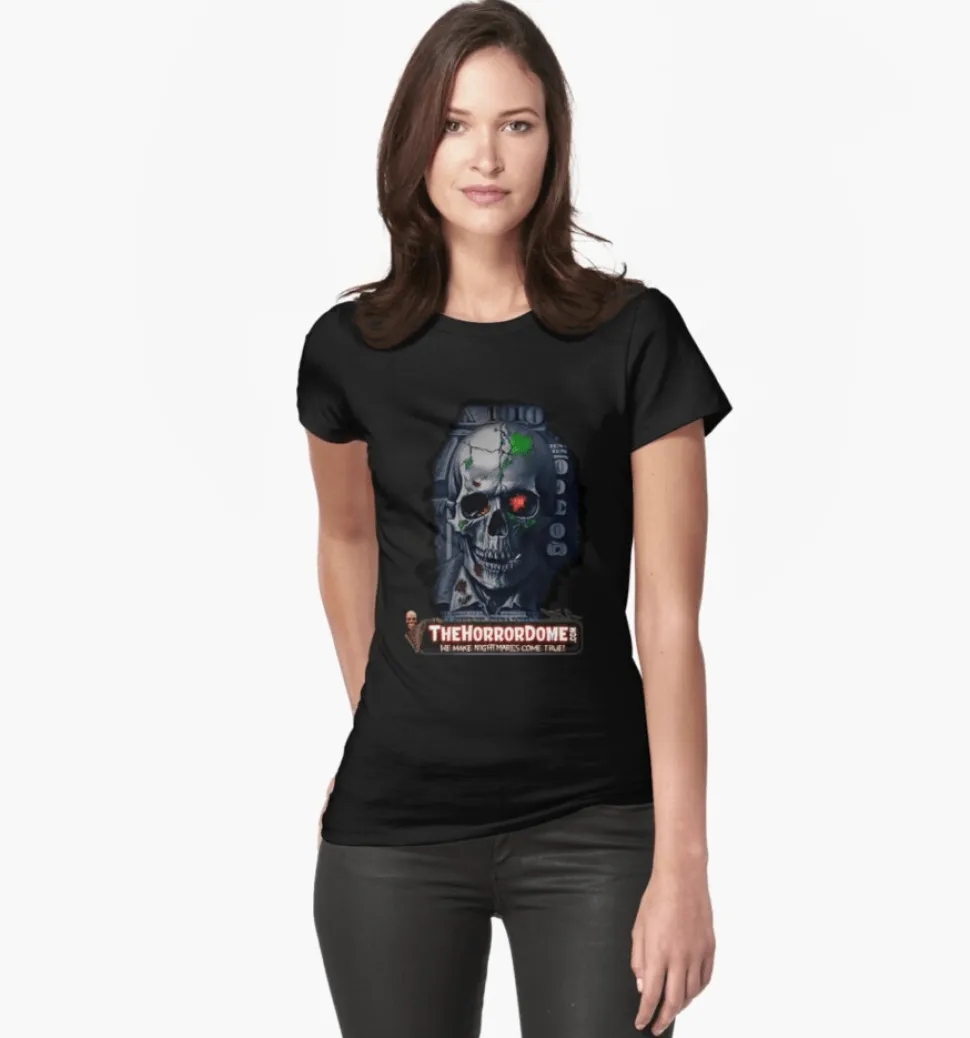 Women's HorrorDome Zombie Skull Fitted T-Shirt
